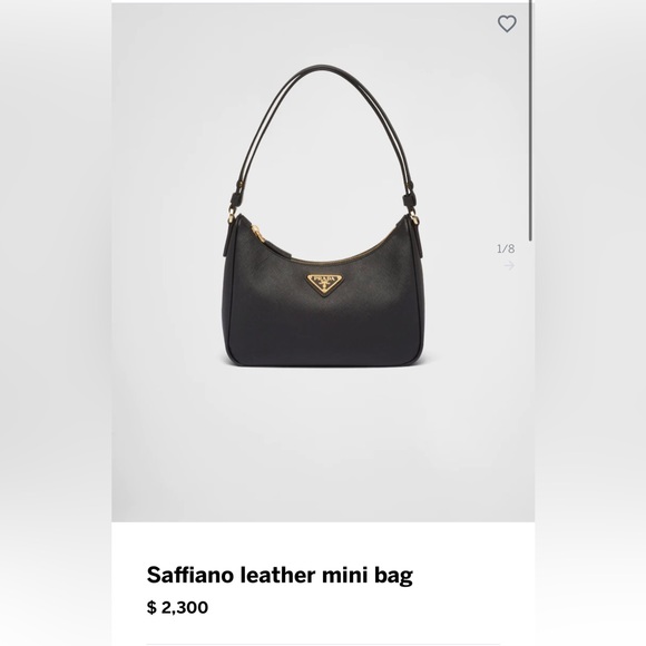 Black Prada Re-edition Saffiano Leather Mini Bag